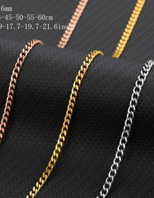 Load image into Gallery viewer, Stainless Steel Necklace for Men Women Curb Cuban Link Chain Chokers Vintage Gold Golor Chains Christmas Gift
