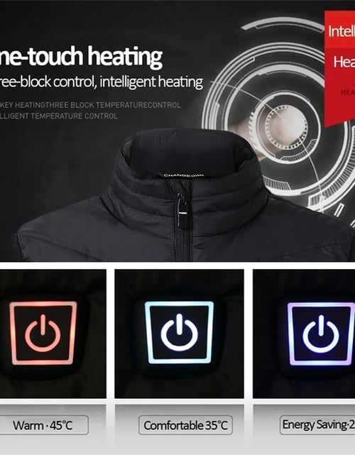 Load image into Gallery viewer, Heating jacket, USB smart switch 2-11 zone heating vest, electric heating hunting vest, men&#39;s and women&#39;s heating padded jacket
