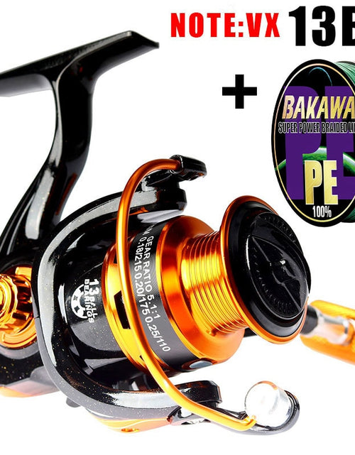 Load image into Gallery viewer, BAKAWA NEW Fishing Metal Spool Reel 1000~7000 Series 13 BB Accessories Metal Spool Spinning Wheel For Saltwater Carp Pesca
