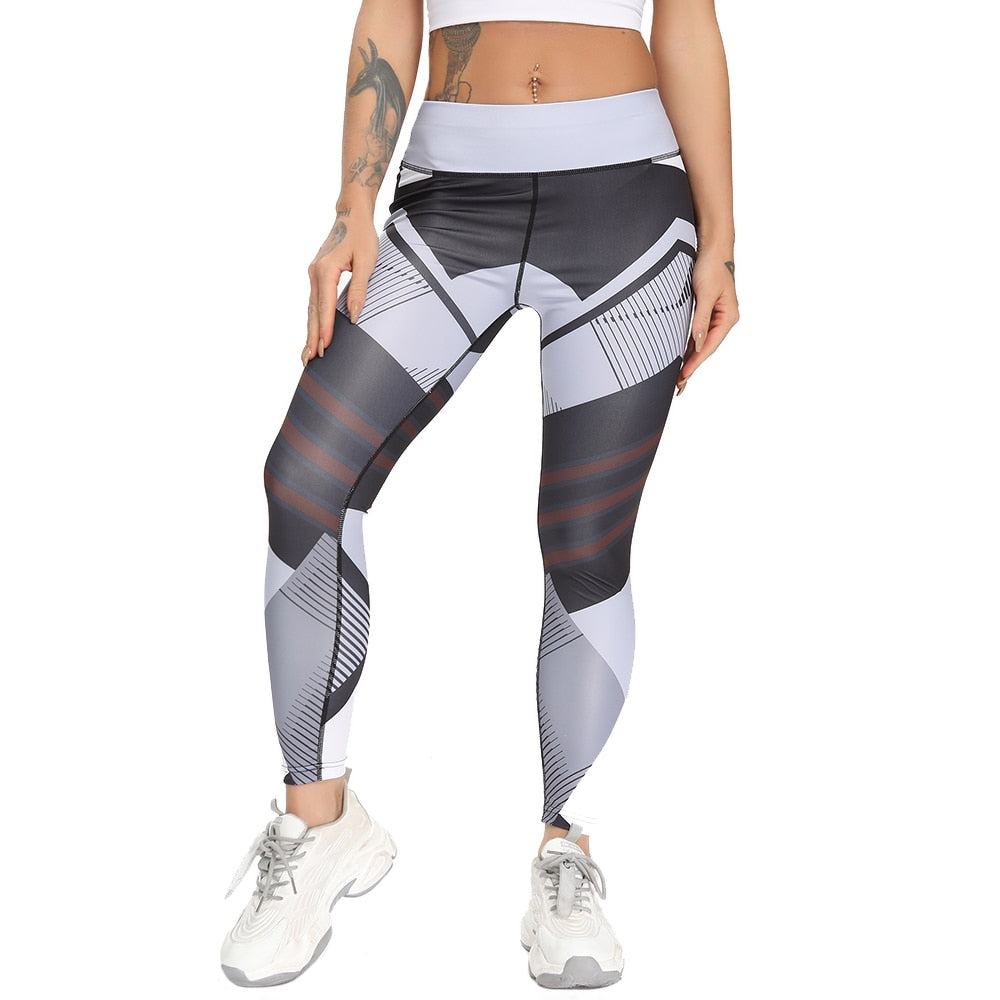 Leggings 2021 Sexy Fitness Yoga Sport Pants Push Up Women Gym Running Jegging Tights High Waist Print Pants Joggers Trousers