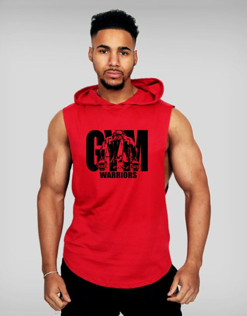 Load image into Gallery viewer, Muscleguys Gym Clothing Mens Bodybuilding Hooded Tank Top Cotton Sleeveless Vest Sweatshirt Fitness Workout Sportswear Tops Male
