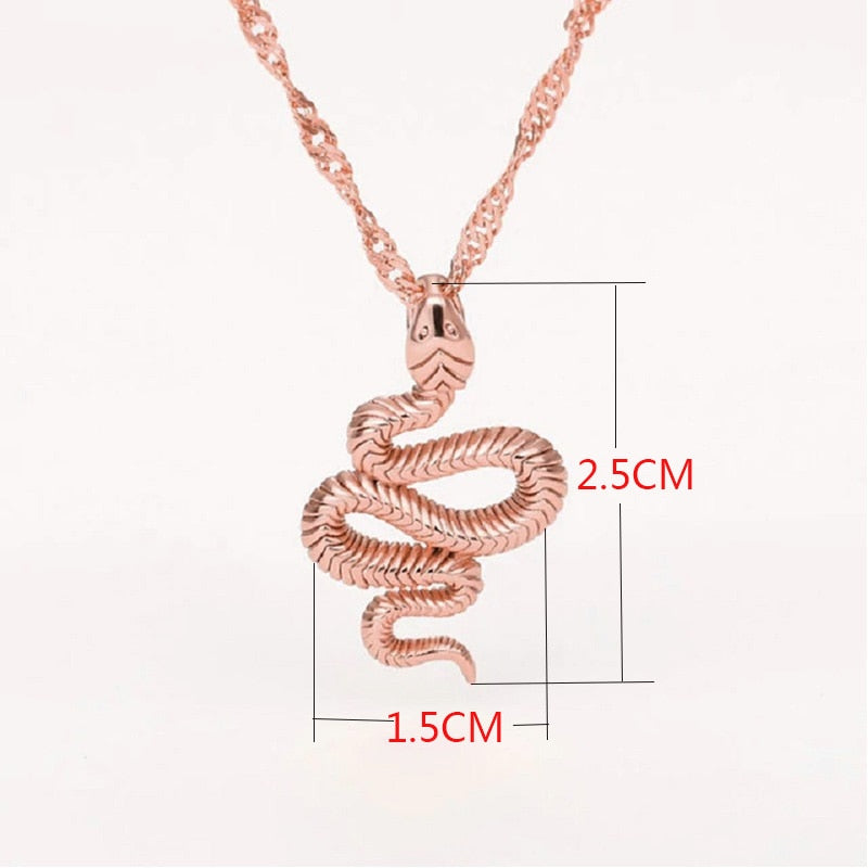 Snake Pendant Necklace For Women Simple Gold Color Animals Necklace Collar Pendant Stainless Steel Jewelry collar hombre