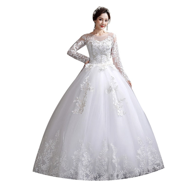 Wedding Dress 2022 New Birde Long Sleeve Ball Gown Luxury Lace Wedding Dresses Vestido De Noiva Robe De Mariee Plus Size