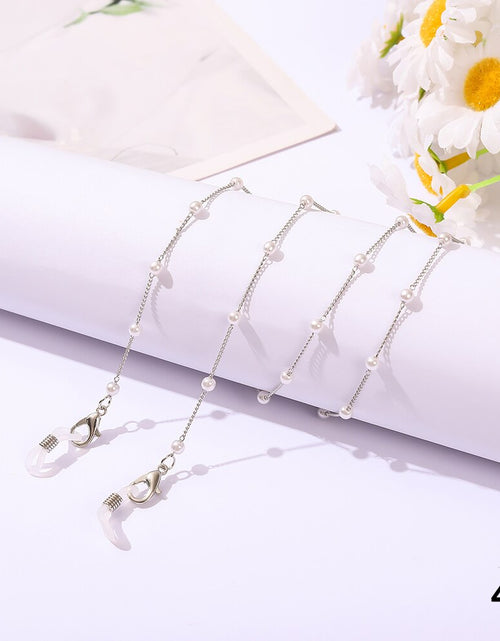 Load image into Gallery viewer, Silver Color Sunglasses Chain Face Mask Lanyard Fashion Reading Glasses Chains Mask Holder Strap Accessories for Women
