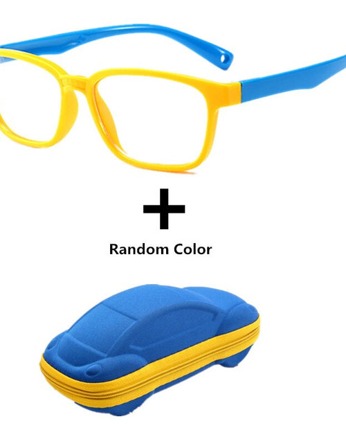 Load image into Gallery viewer, Anti blue Light Kids Glasses Boys Girls Optical Frame Computer Transparent Glasses Children Silicone Soft Eyeglasses +Car Case
