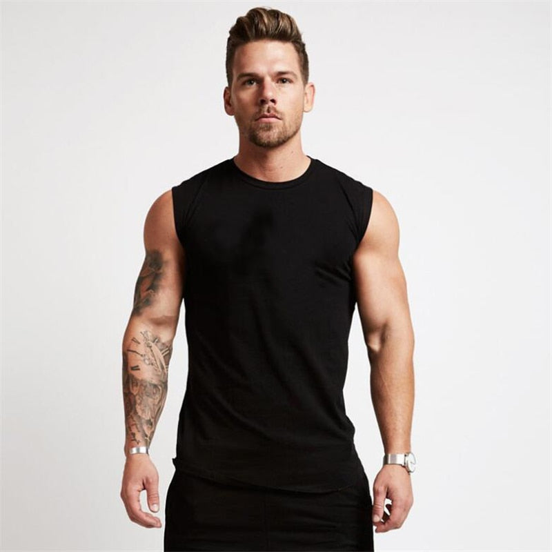 2020 Gym Workout Sleeveless Shirt Tank Top Men Bodybuilding Clothing Fitness Mens Sportwear Vests Muscle Men Tank Tops