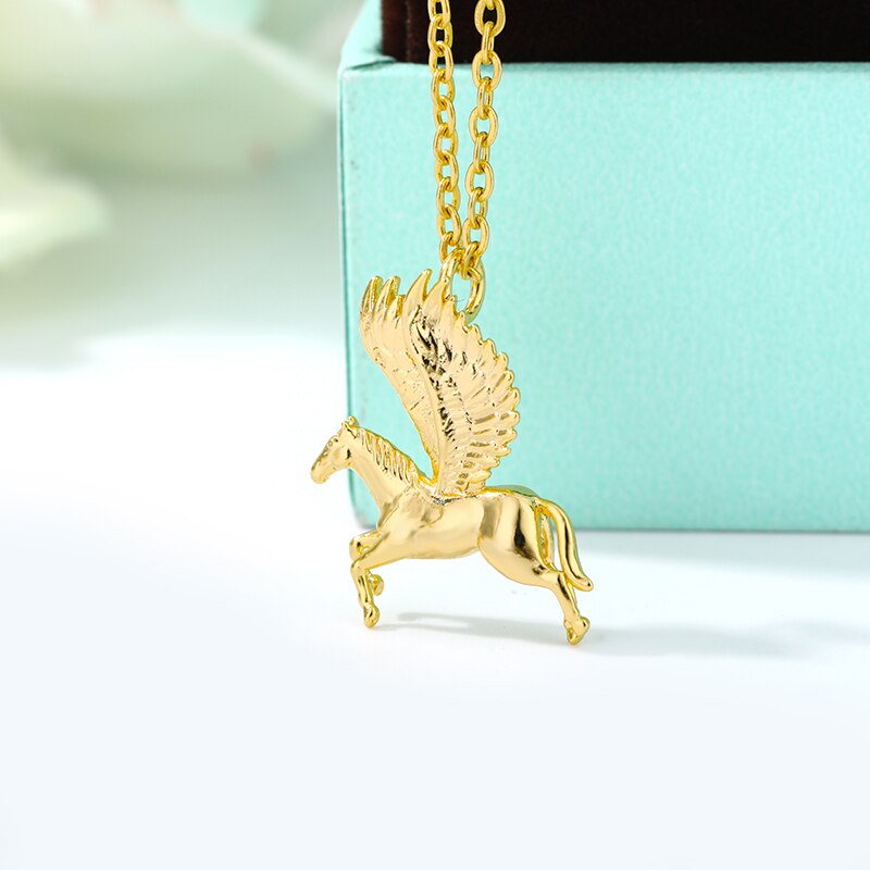 Stainless Steel Pegasus Necklace For Women Men Goth Gold Color Necklace Pendant 2020 Fashion Choker Boho Jewerly Christmas Gift