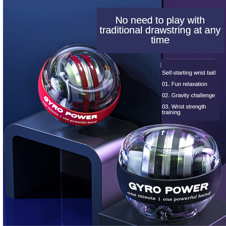 LED Gyroball Wrist Power Hand Ball Self-starting Gyro ball 2000kg Powerball Arm Hand Muscle Force Trainer  Exercise Strengthener