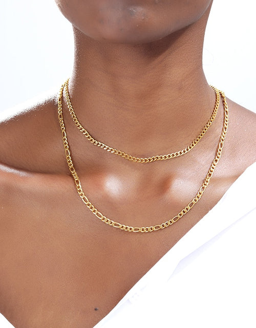 Load image into Gallery viewer, Chain Necklace Women Gold  Color Female Male Long Necklace Stainless Steel Classic Choker Chains Jewerly Wholesale
