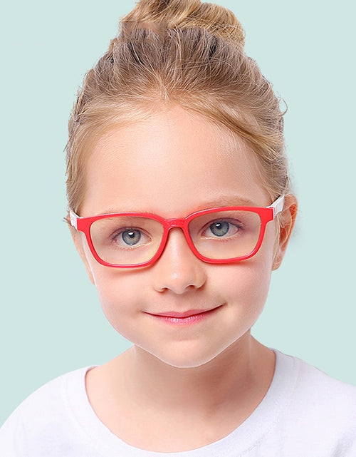 Load image into Gallery viewer, Children Bendable Silicone Anti-blue Light Glasses Flexible One-piece Safe Eyeglasses Plain Mirror Goggles Eyewear Frame
