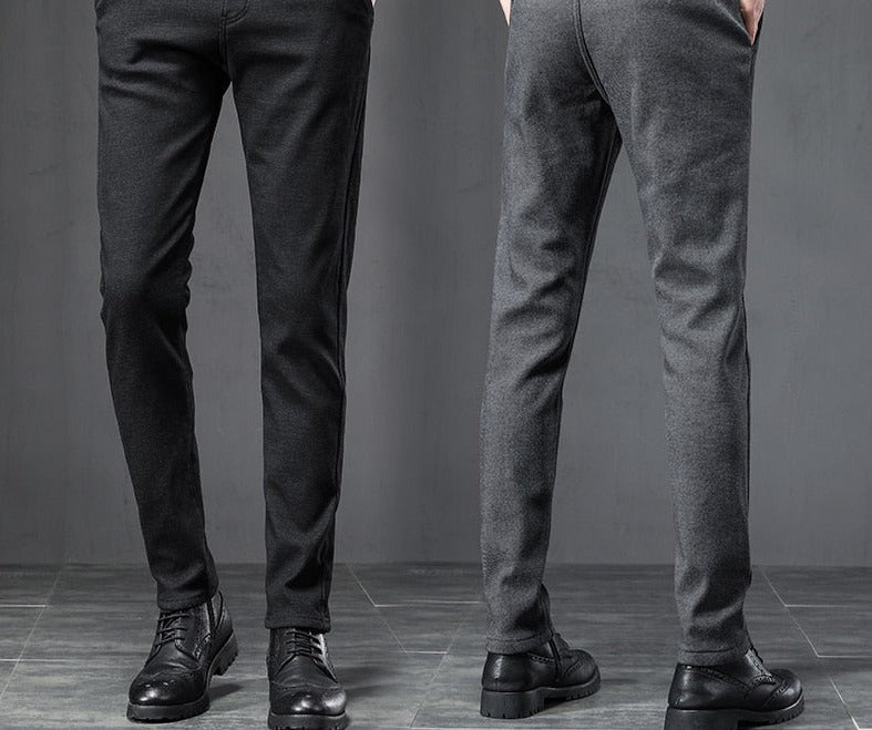 2022 Spring Autumn Business Dress Pants Men Elastic Waist Frosted Fabric Casual Trousers Formal Social Suit Pant Costume Homme