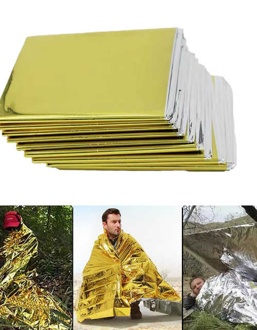 Load image into Gallery viewer, Outdoor Low Temperature Rescue First Aid Kit Insulation Blanket Campsite Keeping Foil Polyester Film Lifesaving Warm Insulation
