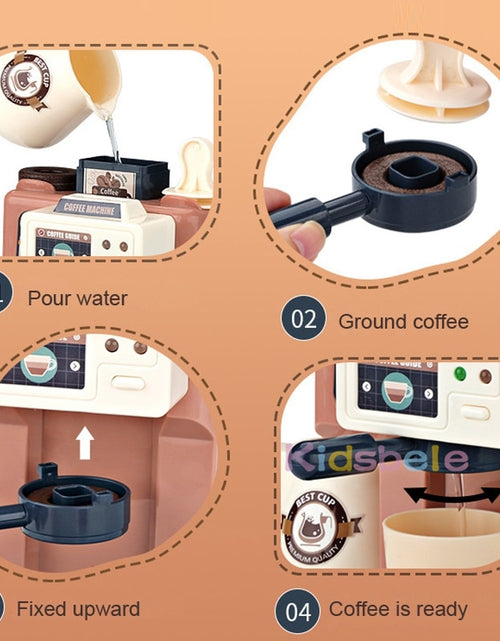 Load image into Gallery viewer, Kids Coffee Machine Toy Set Kitchen Toys Simulation Food Bread Coffee Cake Pretend Play Shopping Cash Register Toys For Children
