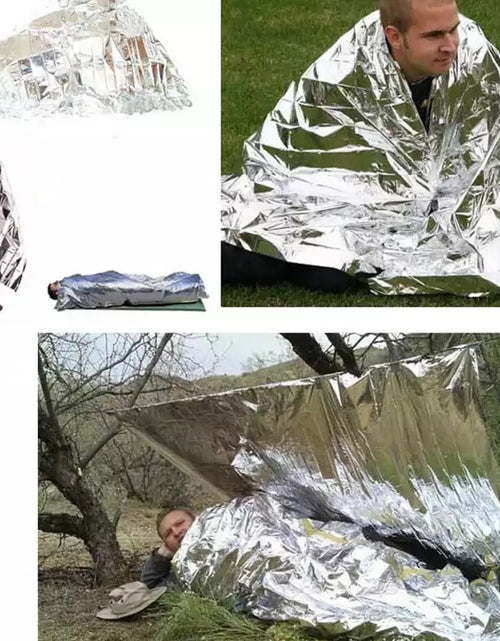 Load image into Gallery viewer, Outdoor Low Temperature Rescue First Aid Kit Insulation Blanket Campsite Keeping Foil Polyester Film Lifesaving Warm Insulation
