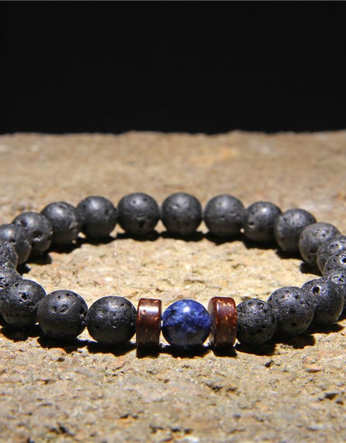 Load image into Gallery viewer, Beads Bracelet for Men Natural Volcanic Stone Bead Tibetan Buddha chakra Lava Stone Diffuser Bracelets Men Fashion New Jewelry
