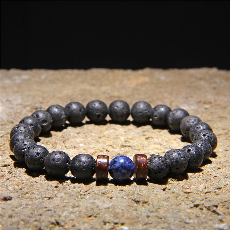 Beads Bracelet for Men Natural Volcanic Stone Bead Tibetan Buddha chakra Lava Stone Diffuser Bracelets Men Fashion New Jewelry