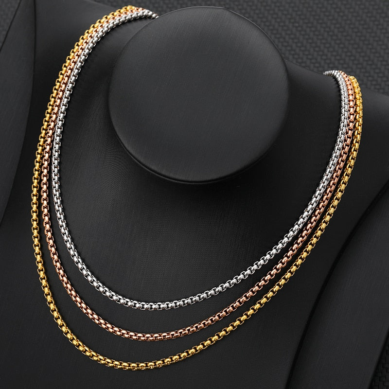 Gold  Color Chain Necklace for Women Stainless Steel Link Choker Necklace Aesthetic Jewerly Collares Mujer Wholesale