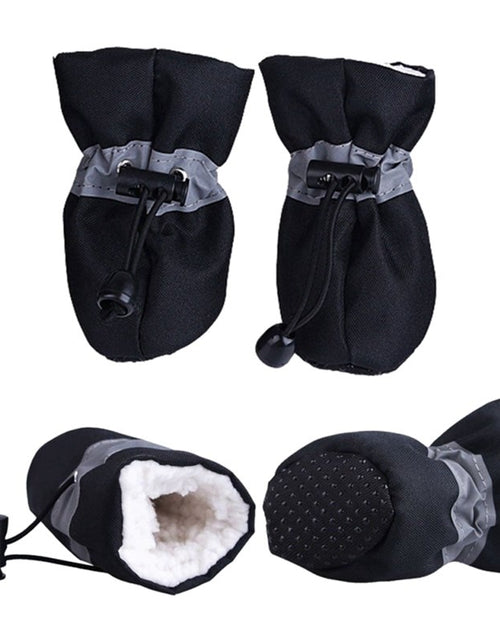 Load image into Gallery viewer, 4pcs/set Waterproof Winter Pet Dog Shoes Anti-slip Rain Snow Boots Footwear Thick Warm For Small Cats Puppy Dogs Socks Booties
