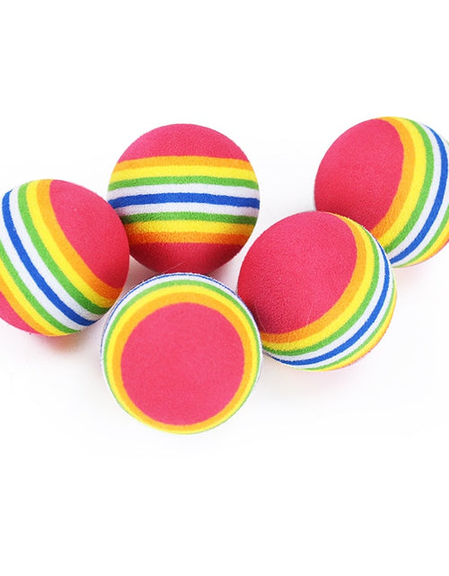 Load image into Gallery viewer, Rainbow EVA Cat Toys Ball Interactive Cat Dog Play Chewing Rattle Scratch EVA Ball Training Balls Pet Toys Supplies
