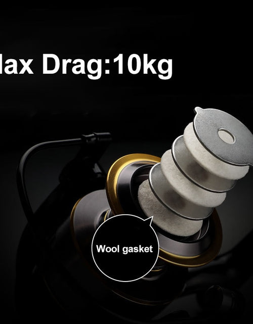 Load image into Gallery viewer, Fishing Reel HE 1000-7000 Series Max Drag 10kg Metal Line Cup Freshwater Long Throw Spinning Wheel
