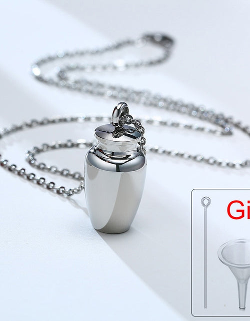 Load image into Gallery viewer, Vnox Openable Earthen Jar Columbarium Shape Pendant for Men Women,Stylish Perfume Holder Ashes Cremation Urn Punk Rock Necklace
