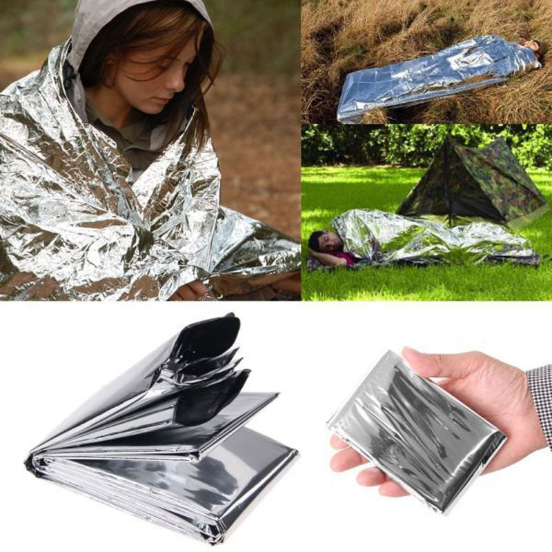 Outdoor Low Temperature Rescue First Aid Kit Insulation Blanket Campsite Keeping Foil Polyester Film Lifesaving Warm Insulation