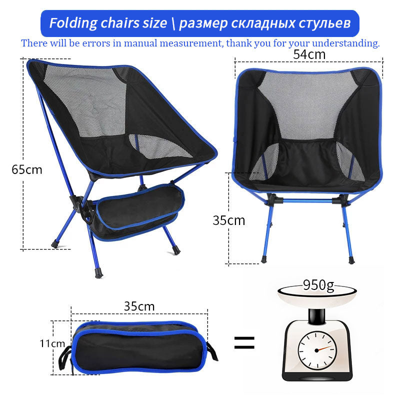 Detachable Portable Folding Moon Chair Outdoor Camping Chairs Beach Fishing Chair Ultralight Travel Hiking Picnic Seat Tools