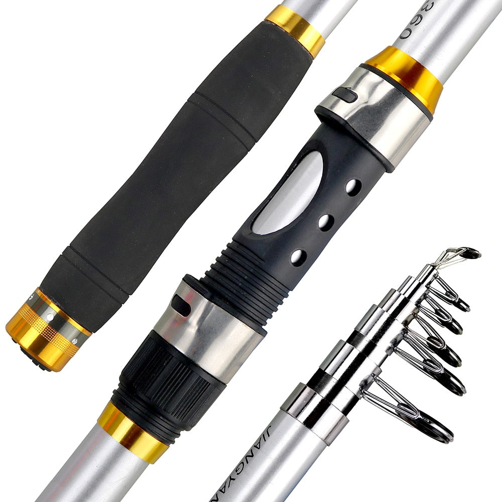 Carbon Fiber Telescopic Carp Pesca Sea Fishing Rod Pole Portable Spinning Travel Ultralight 2.1M 2.4M 2.7M 3.0M 2020 NEW