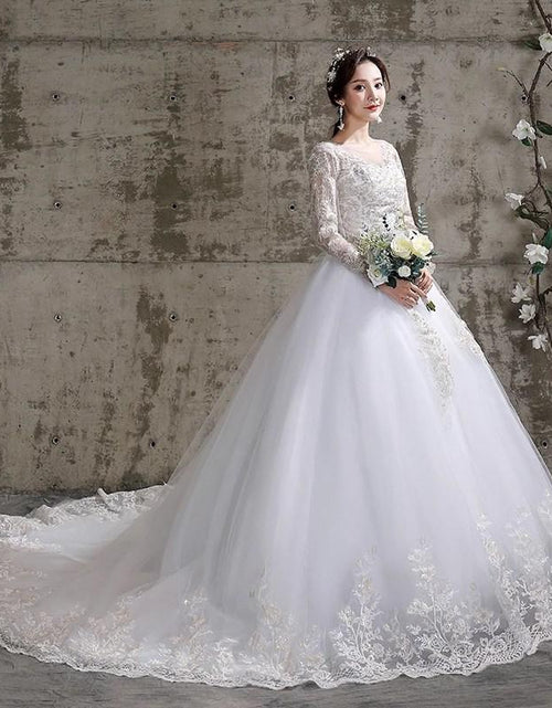 Load image into Gallery viewer, Wedding Dress 2022 New Birde Long Sleeve Ball Gown Luxury Lace Wedding Dresses Vestido De Noiva Robe De Mariee Plus Size
