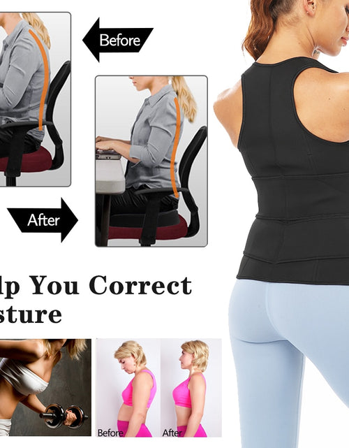 Load image into Gallery viewer, Waist Trainer Body Shaper for Women Plus Size 2 Straps Steel Bones Workout Sauna Trimmer Neoprene Slimming Exercise Corset Tops
