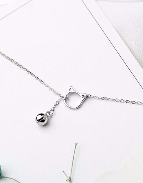 Load image into Gallery viewer, Korean Simple Design Cat Bell Pendant Bracelet Elegant Women&#39;s Wedding Party Silver Color Bracelet Charming Girl Jewelry Gift
