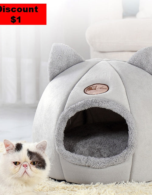 Load image into Gallery viewer, New Deep Sleep Comfort In Winter Cat Bed Iittle Mat Basket Small Dog House Products Pets Tent Cozy Cave Nest Indoor Cama Gato
