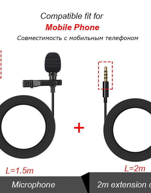 Load image into Gallery viewer, 3.5mm Mini Lavalier Microphone Metal Clip Lapel Mic for Mobile Phone PC Laptop Wired Mikrofo/Microfon for Speaking Vocal Audio
