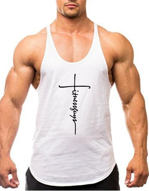 Load image into Gallery viewer, Gym Stringer Tank Top Men Bodybuilding Clothing Cotton Sleeveless Shirt Man Fitness Vest Singlet Sportwear Workout Tanktop
