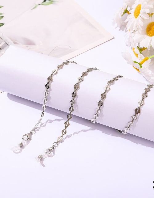 Load image into Gallery viewer, Silver Color Sunglasses Chain Face Mask Lanyard Fashion Reading Glasses Chains Mask Holder Strap Accessories for Women
