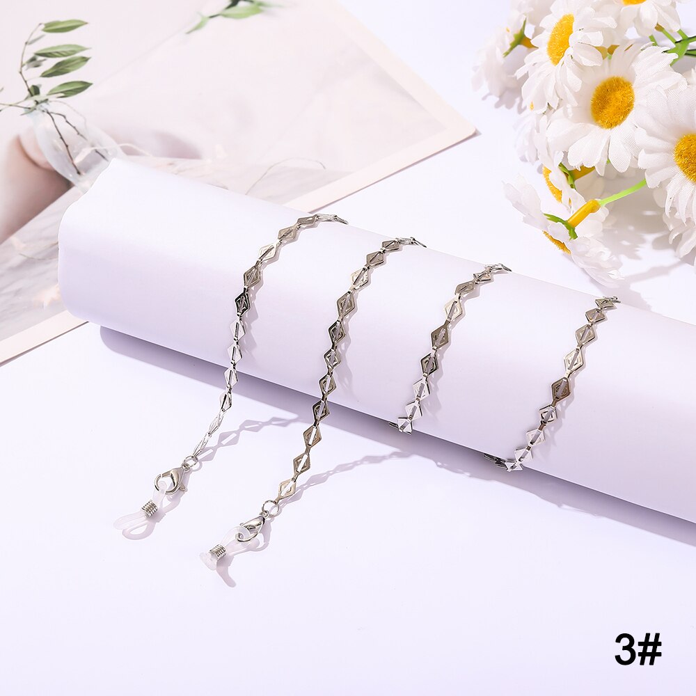 Silver Color Sunglasses Chain Face Mask Lanyard Fashion Reading Glasses Chains Mask Holder Strap Accessories for Women