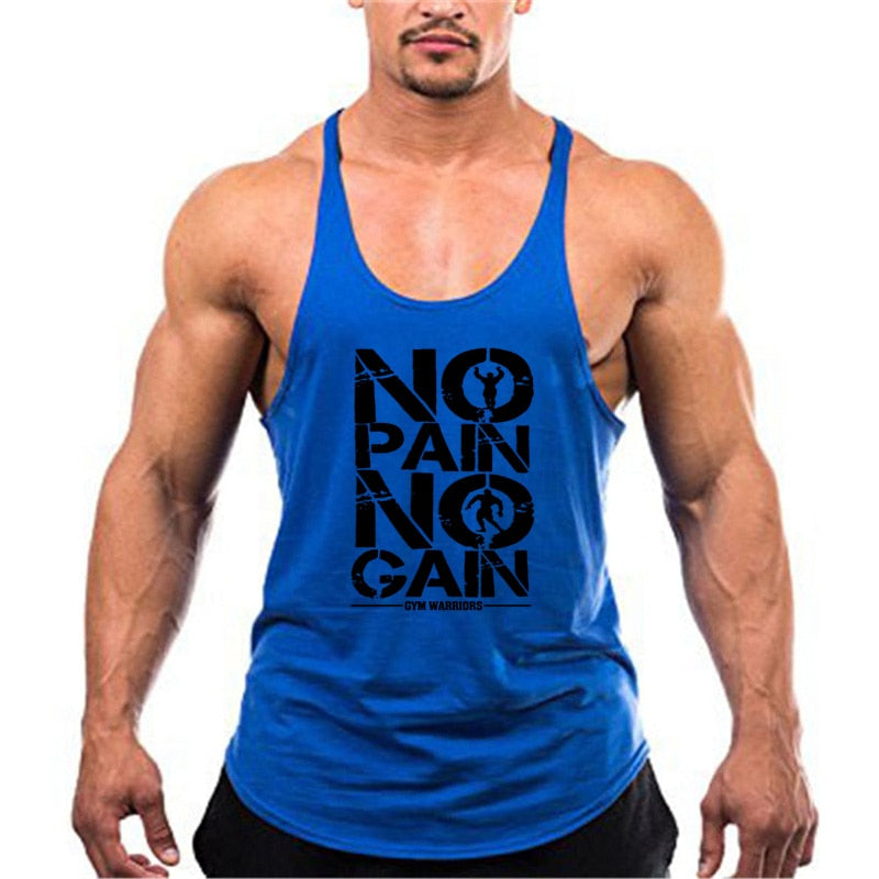 Gym Stringer Tank Top Men Bodybuilding Clothing Cotton Sleeveless Shirt Man Fitness Vest Singlet Sportwear Workout Tanktop