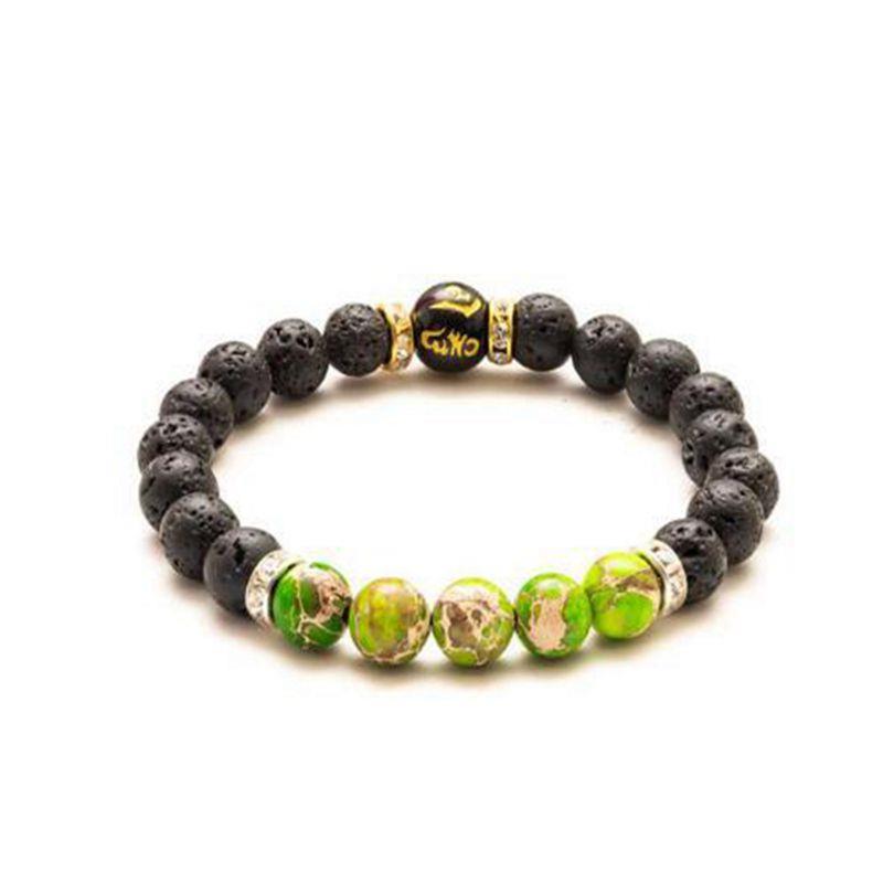 Beads Bracelet for Men Natural Volcanic Stone Bead Tibetan Buddha chakra Lava Stone Diffuser Bracelets Men Fashion New Jewelry