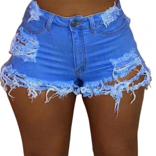 Load image into Gallery viewer, Sexy High Waist Ladies Denim Shorts 2021 Summer New Women&#39;s Ripped Hollow Out Hole Streetwear Plus Size Shorts Jeans
