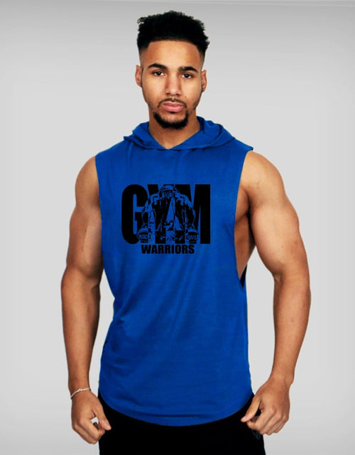 Load image into Gallery viewer, Muscleguys Gym Clothing Mens Bodybuilding Hooded Tank Top Cotton Sleeveless Vest Sweatshirt Fitness Workout Sportswear Tops Male
