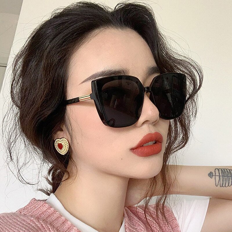 Square Sunglasses Women Luxury Brand Big Frame Cat Eye  Sun Glasses Ladies Classic Vintage Goggle Female GlassesUV400