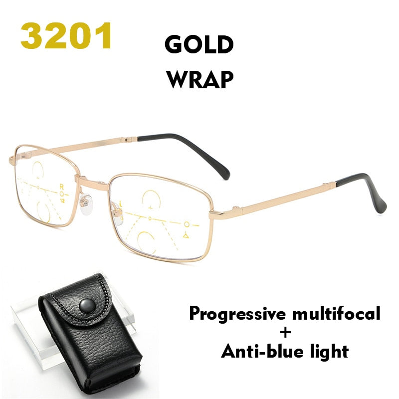 Folding Glasses for Elderly Anti Blue Light Reading Glasses Men Progressive Multifocal Reading Glasses Women Presbyopia