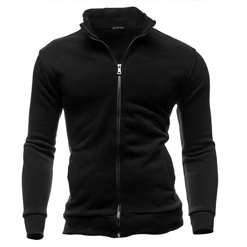 New Men&#39;s No Hoodies Sweatshirts Zipper Stand Collar Men Sweatshirts For Male No Hooded Sweatshirt Man Pullover