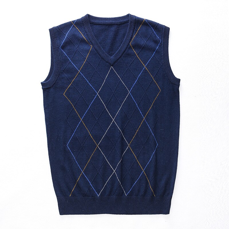 New Autumn Winters Men&#39;s Knitted Sweater Vests V-neck Middle-aged Sweater Vest for Male Tops Knitted Vest