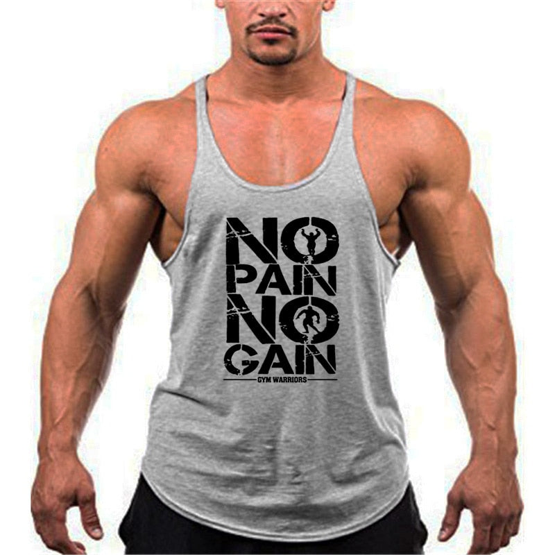 Gym Stringer Tank Top Men Bodybuilding Clothing Cotton Sleeveless Shirt Man Fitness Vest Singlet Sportwear Workout Tanktop