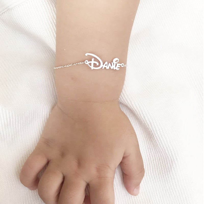 Lovely New Baby Bracelet Personalized Children Jewelry Stainless Steel Custom Kids Name Bracelet Handmade Gifts