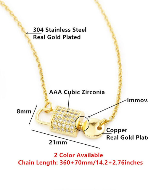 Load image into Gallery viewer, Crystal Lock Necklace For Women Stainless Steel Gold Color Necklaces Pendants Choker 2022 Trend Jewerly Collares Mujer
