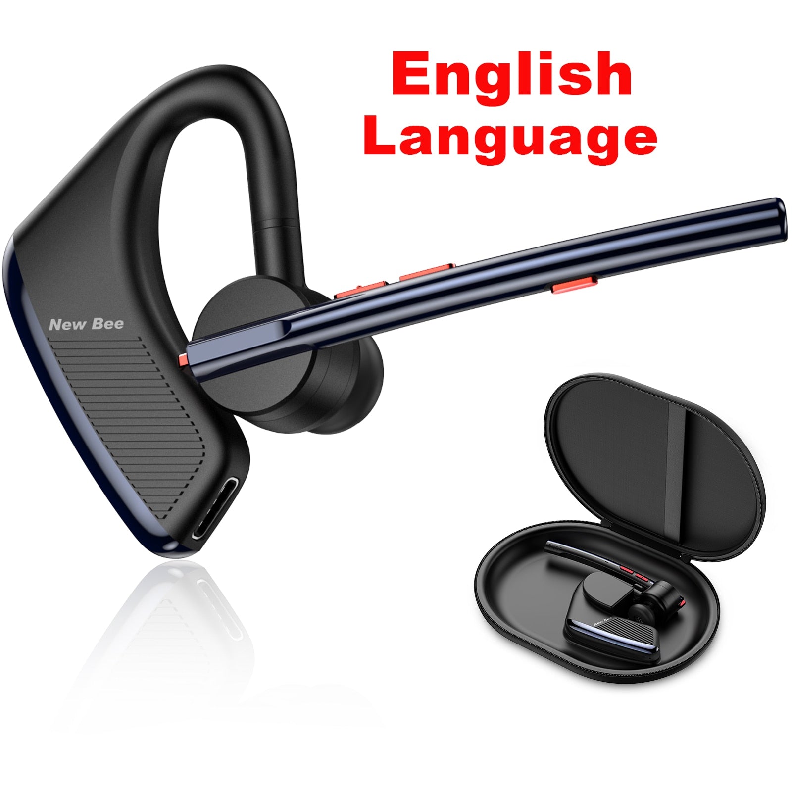 New Bluetooth 5.2 Headset Wireless Earphones Headphone with Dual Mic Hands-free Earpiece CVC8.0 Noise Cancelling Earbuds