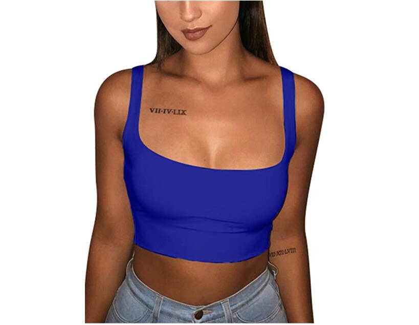 Women Sexy Crop Top Tank Summer Causal Vest Beach Sleeveless T-Shirt  Sports Holiday Tank Top 7 Colors