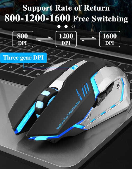 Load image into Gallery viewer, Gaming Mouse Rechargeable 2.4GWireless Bluetooth Mouse Mute Ergonomic Mouse for Computer Laptop LED Backlit Mice for IOS Android
